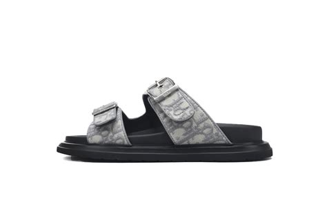 Dior Aqua Sandal Deep Gray Dior Oblique Jacquard 